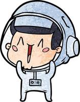 happy cartoon astronaut vector