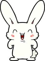 cartoon rabbit laughing vector