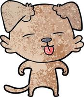 cartoon dog sticking out tongue vector