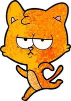 bored cartoon cat vector