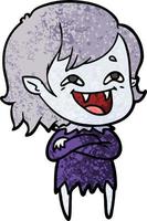 cartoon laughing vampire girl vector