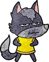 cartoon annoyed wolf vector