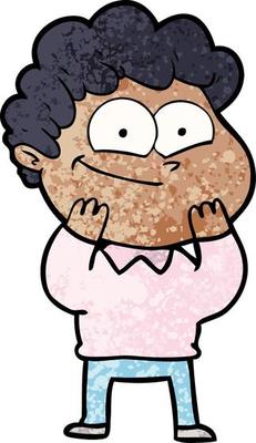 cartoon happy man