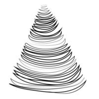 stylized Christmas tree with a line vector