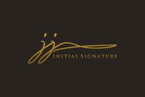 Initial JJ Letter Signature Logo Template elegant design logo. Hand drawn Calligraphy lettering Vector illustration.