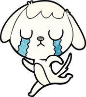 cute cartoon dog crying vector