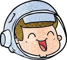 cartoon happy astronaut face vector