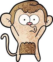 cartoon surprised monkey vector