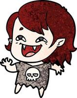 cartoon laughing vampire girl vector