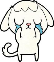 cute cartoon dog crying vector