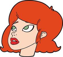 cartoon redhead girl vector