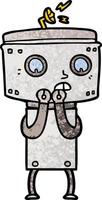 nervous cartoon robot vector