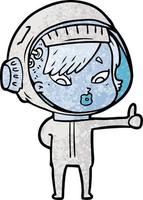 cartoon astronaut woman vector