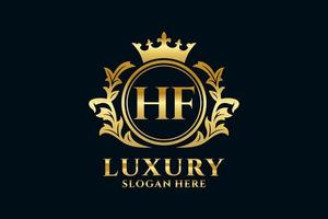 Initial HF Letter Royal Luxury Logo template in vector art for luxurious branding projects and other vector illustration.