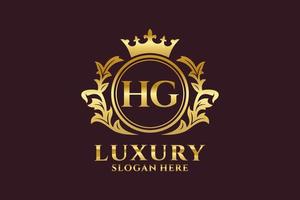 Initial HG Letter Royal Luxury Logo template in vector art for luxurious branding projects and other vector illustration.
