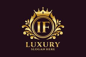 Initial IF Letter Royal Luxury Logo template in vector art for luxurious branding projects and other vector illustration.