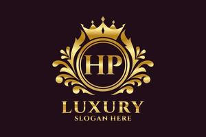 Initial HP Letter Royal Luxury Logo template in vector art for luxurious branding projects and other vector illustration.