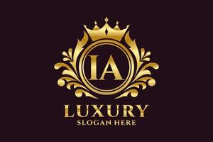 Initial IA Letter Royal Luxury Logo template in vector art for luxurious branding projects and other vector illustration.