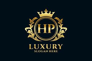 Initial HP Letter Royal Luxury Logo template in vector art for luxurious branding projects and other vector illustration.