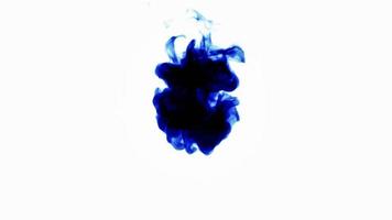 Blue Ink drop splash in water. photo