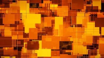 Abstract wallpaper of brown, orange and yellow flat squares.,3D model and illustration. photo