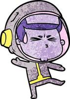 cartoon stressed astronaut vector