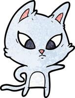 confused cartoon cat vector