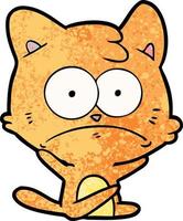 cartoon nervous cat vector