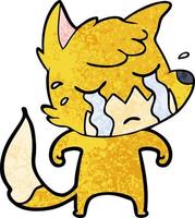 crying fox cartoon vector