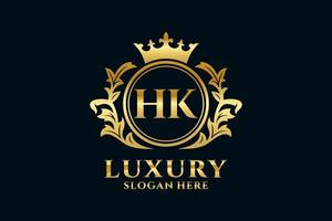 Initial HK Letter Royal Luxury Logo template in vector art for luxurious branding projects and other vector illustration.