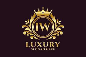Initial IW Letter Royal Luxury Logo template in vector art for luxurious branding projects and other vector illustration.