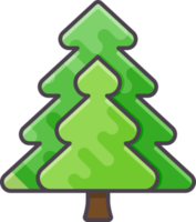 diseño plano del árbol de navidad png