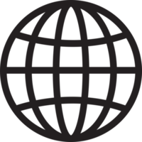 Line Globe Icon, Sign png