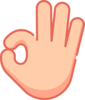 hand- gebaren. vinger en teken taal. gevulde schets icoon png