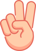 Hand gestures. finger and sign language. filled outline icon png