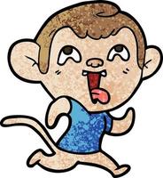 crazy cartoon monkey jogging vector