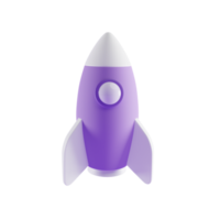 rocket 3d icon, startup concept, 3d render concept png