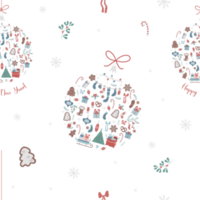 patrón sin costuras de navidad. bola de árbol de navidad de la decoración de año nuevo png