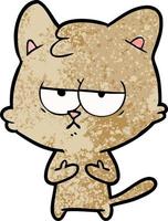 bored cartoon cat vector