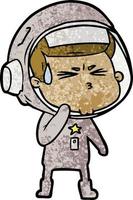 cartoon stressed astronaut vector