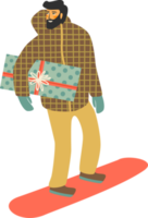 Mens Aan een skateboard met een geschenk png