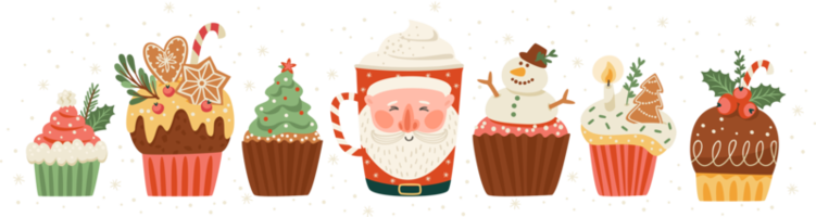 Cute Christmas sweets. Isolated illustration. png