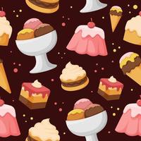 Seamless Pattern of Dessert vector