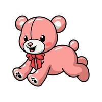 Cute teddy bear cartoon walking vector