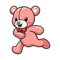 Cute teddy bear cartoon running vector