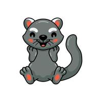 lindo, pequeño, bearcat, caricatura, sentado vector