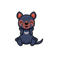 Cute little tasmanian devil cartoon sitting vector