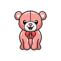 Cute teddy bear cartoon posing vector
