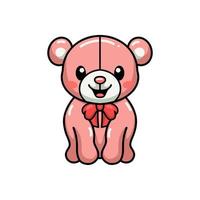 lindo, oso de peluche, caricatura, posar vector