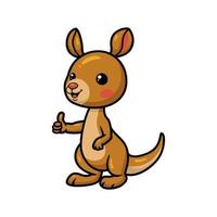 Cute little kangaroo cartoon giving thumb up vector